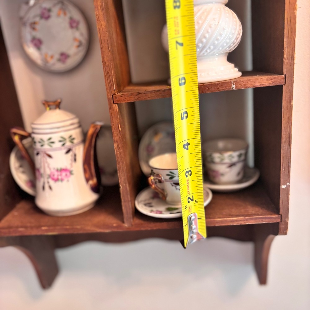 Vintage Wood Heart shelf Cutout Box Wall Shelf Brown Rustic Display 90's case - Picture 8 of 8